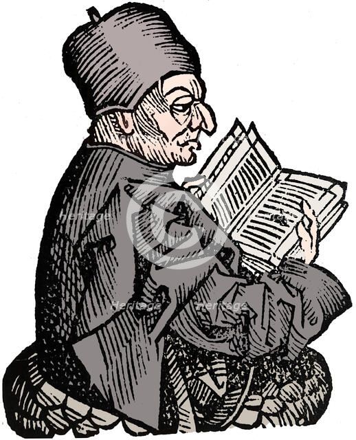 The Venerable Bede (c673-735), Anglo-Saxon theologian, scholar and historian, 1493. Artist: Unknown.