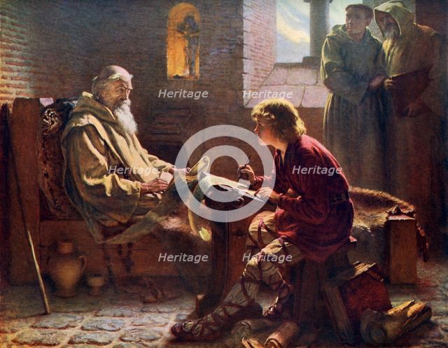 'The Venerable Bede Translating the Last Chapter of St John', 1926.Artist: James Doyle Penrose