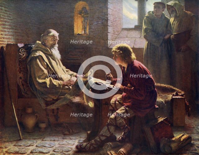 'The Venerable Bede Translating the Last Chapter of St John', 1926.Artist: James Doyle Penrose