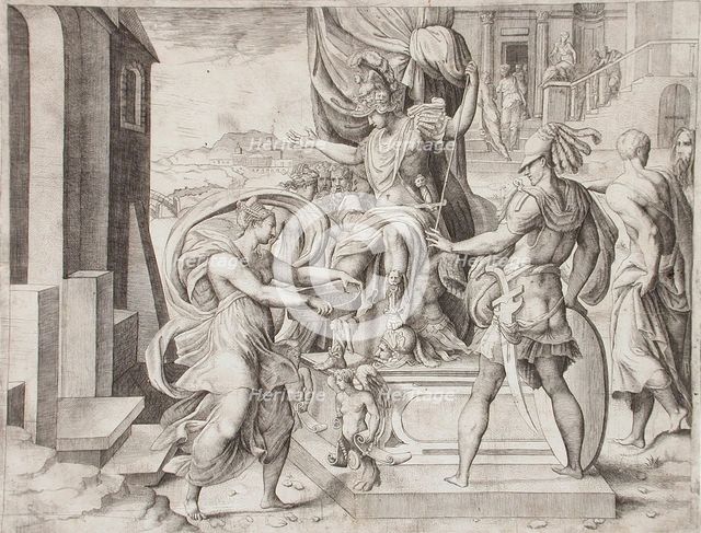 The Vestal Tuccia, between 1531 and 1576. Creator: Giulio Bonasone.