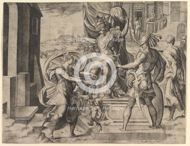 The Vestal Virgin Tuccia, mid-16th century. Creator: Master FG.