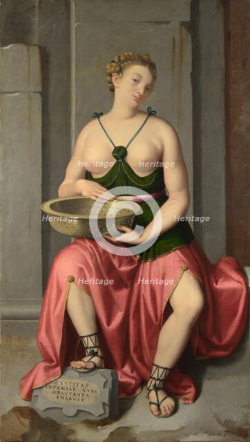 The Vestal Virgin Tuccia, ca 1555. Artist: Moroni, Giovan Battista (1520/25-1578)