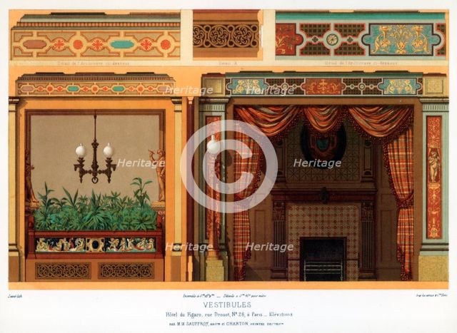 The vestibule of the Hotel du Figaro, Paris, France, 20th century.Artist: G Sanier
