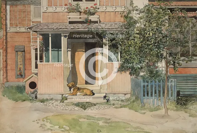The Veranda. From A Home (26 watercolours). Creator: Carl Larsson.