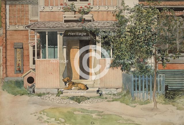 The Veranda. From A Home (26 watercolours). Creator: Carl Larsson.