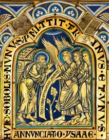 The Verdun Altar: The announcement of Isaac's Birth to Abraham, 1181. Creator: Nicholas of Verdun (ca 1130/40-after 1205)
