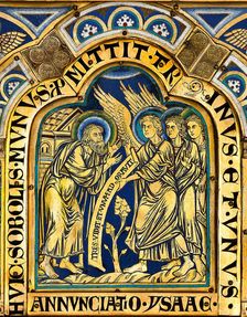The Verdun Altar: The announcement of Isaac's Birth to Abraham, 1181. Creator: Nicholas of Verdun (ca 1130/40-after 1205)