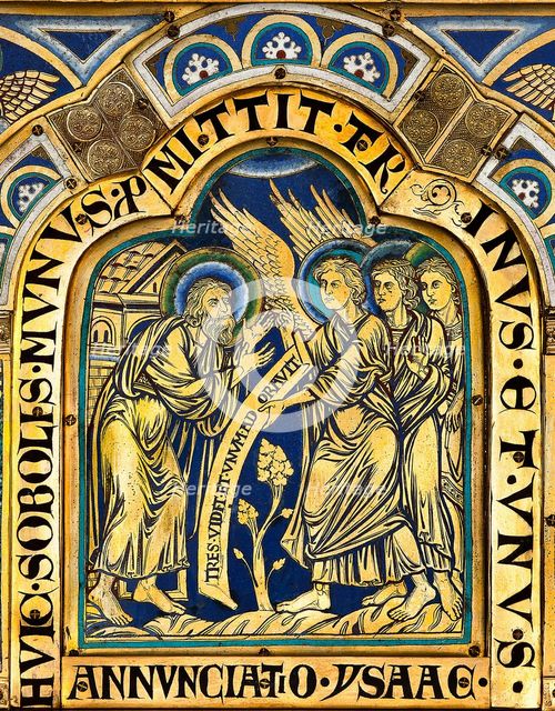 The Verdun Altar: The announcement of Isaac's Birth to Abraham, 1181. Creator: Nicholas of Verdun (ca 1130/40-after 1205).