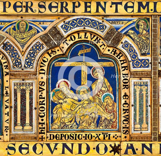 The Verdun Altar: The Descent from the Cross, 1181. Creator: Nicholas of Verdun (ca 1130/40-after 1205).
