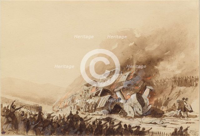 The Versailles rail disaster on May 8, 1842, 1842. Creator: Garez, Rene Joseph (1802-1852).
