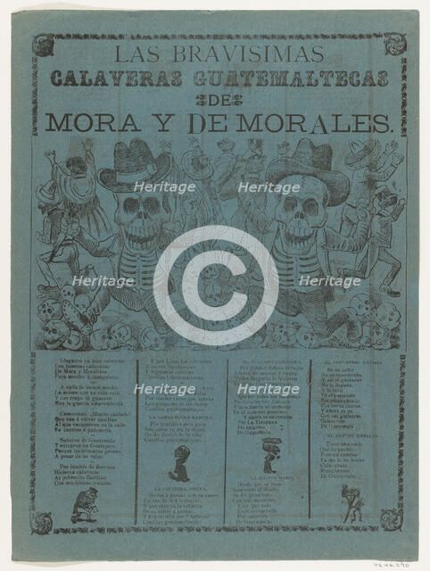 The very brave skeletons of Mora and of Morales, 1907., 1907. Creator: José Guadalupe Posada.