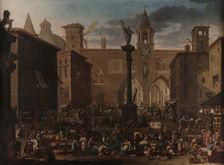 The Verziere Market in Milan, c1733. Creator: Magnasco, Alessandro (1667-1749)