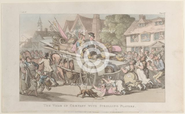 The Vicar in company with Strolling Players, from "The Vicar of Wakefield", May 1, ..., May 1, 1817. Creator: Thomas Rowlandson.
