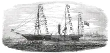 The "Viceroy", at Anchor in the Roads at Galway Bay, 1850. Creator: Unknown