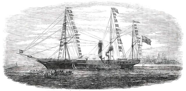 The "Viceroy", at Anchor in the Roads at Galway Bay, 1850. Creator: Unknown.