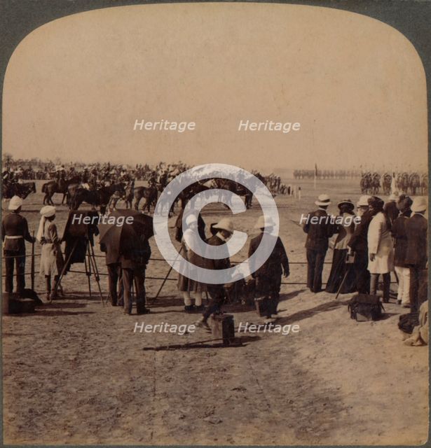 'The Viceroy Lord Curzon and Lord Kitchener at the Great Durbar Review, Delhi, India', 1903. Artist: Unknown.