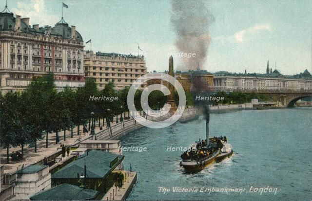 'The Victoria Embankment, London', 1907, (c1900-1930). Artist: Unknown.