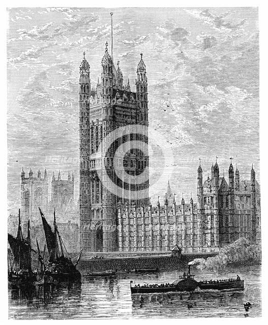 The Victoria Tower and the Houses of Parliament, London, 1900. Artist: Unknown