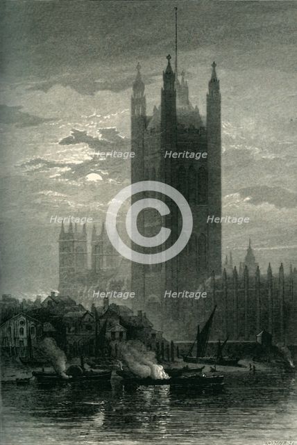 'The Victoria Tower, from Lambeth', c1870.