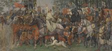 The Victorious Return of Bruges Citizens from the Battle of the Golden Spurs, 1893-1900. Creator: Albrecht De Vriendt