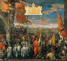 The Victorious Return of Doge Andrea Contarini after the Triumph in Chioggia, 1580. Creator: Veronese, Paolo (1528-1588)