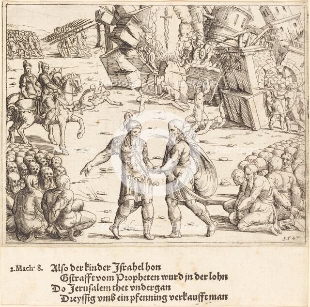 The Victory of Judas Maccabeus Over Niccanor, 1547. Creator: Augustin Hirschvogel.