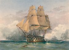 The Victory, (Launched 1765) late 19th-early 20th century. Creator: William Frederick Mitchell