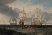 The Victory Returning from Trafalgar, in Three Positions, ca. 1806. Creator: JMW Turner