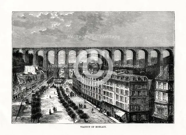 The Viaduct at Morlaix, France, 1879. Artist: Unknown