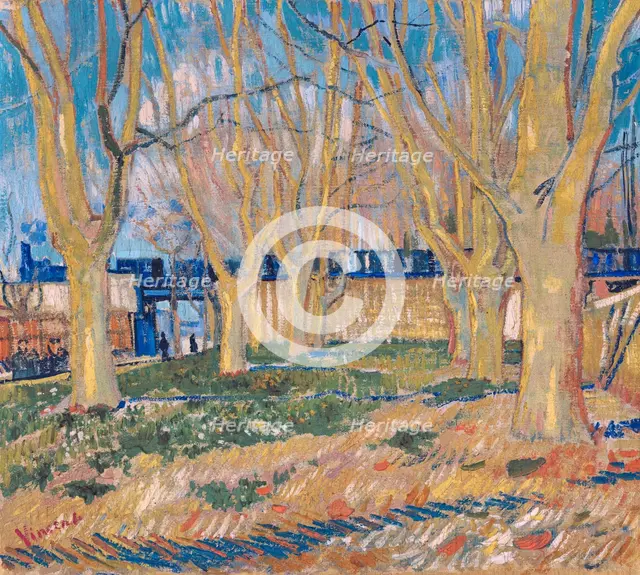 The viaduct in Arles. The blue train, 1888. Artist: Gogh, Vincent, van (1853-1890)