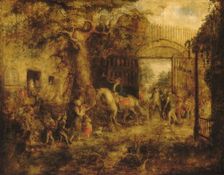 The Vigilant Stuyvesant's Wall Street Gate, 1863. Creator: John Quidor