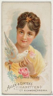 The Vienna Beauty, from World's Beauties, Series 1 (N26) for Allen & Ginter Cigarettes, 1888., 1888. Creator: Allen & Ginter