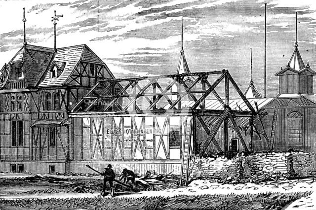 The Vienna Exhibition: Alsace-Lorraine buildings after the fire, 1873. Creator: Unknown.