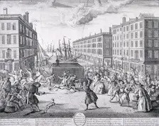 The view and humours of Billingsgate London, 1736. Artist: Arnold Vanhaecken