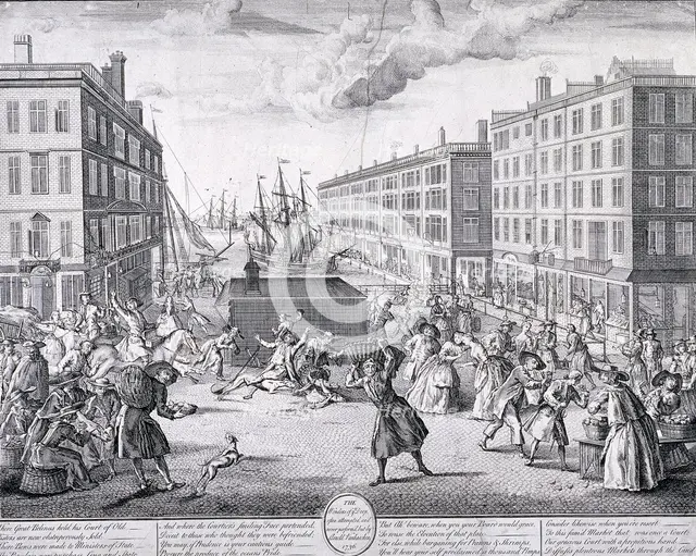 'The view and humours of Billingsgate', London, 1736. Artist: Arnold Vanhaecken