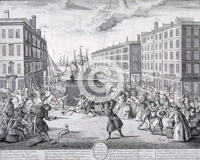 'The view and humours of Billingsgate', London, 1736. Artist: Arnold Vanhaecken