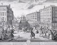 The view and humours of Billingsgate London, 1736. Artist: Arnold Vanhaecken