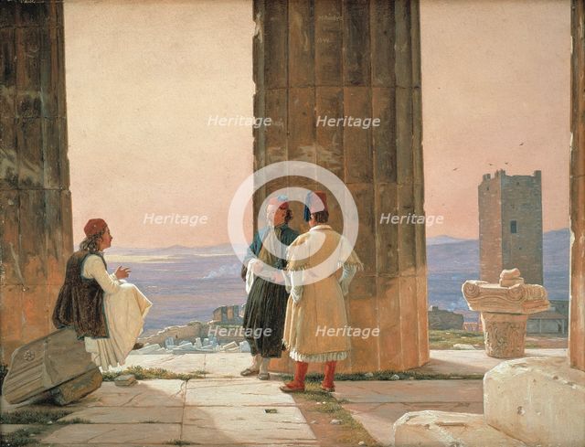 The View from the Temple of Athena on the Acropolis, 1844. Creator: Martinus Rorbye.