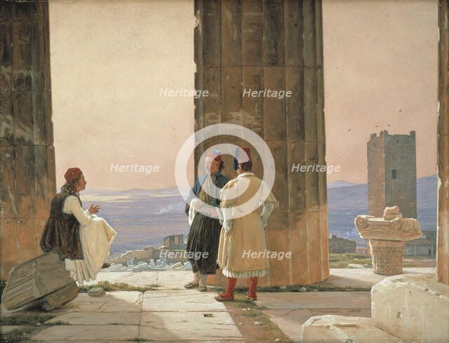 The View from the Temple of Athena on the Acropolis, 1844. Creator: Martinus Rorbye.