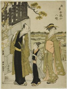The View from Komagata Hall, from the series "Eight Precincts of Kinryuzan Temple in..., c. 1782. Creator: Torii Kiyonaga