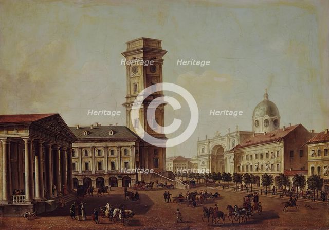 The View of Nevsky Prospect near the City Duma in St Petersburg, 1814. Creator: Timofey Vasilyev.