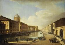 The View of the Cathedral of Our Lady of Kazan from the Rear Facade near Ekaterininsky Canal, 1814. Creator: Timofey Vasilyev