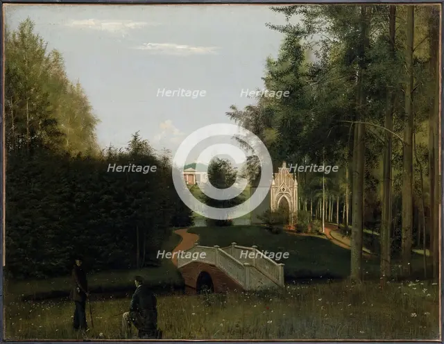 The View of the Farmstead of Ostrovki in the Province of Tver, 1845. Creator: Grigory Soroka.