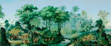 The Views of Brazil. Panoramic wallpaper (detail), c. 1830