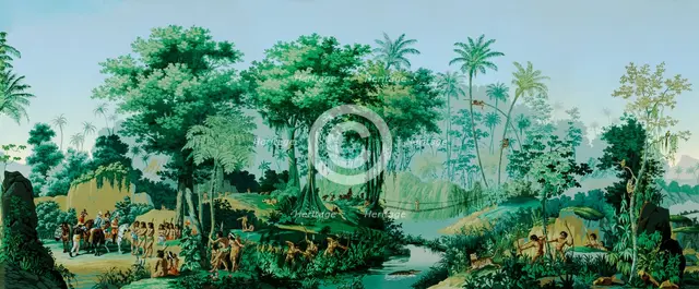 The Views of Brazil. Panoramic wallpaper (detail), c. 1830.