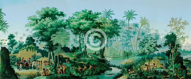 The Views of Brazil. Panoramic wallpaper (detail), c. 1830.