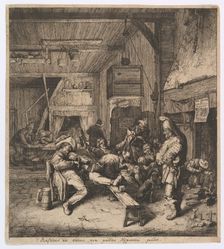 The Violin Player Seated in the Inn, 1685. Creator: Cornelis Dusart