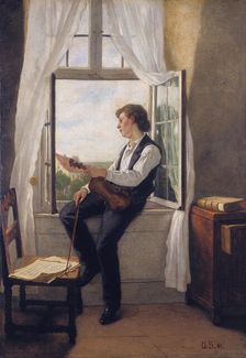 The Violinist by the Window, 1861. Creator: Otto Scholderer