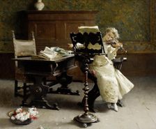 The violinist. Creator: Bedini, Paolo Giovanni (1844-1924)