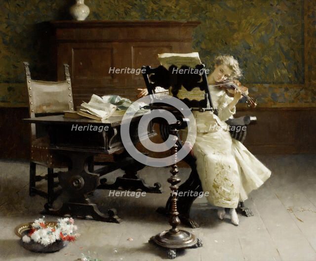 The violinist. Creator: Bedini, Paolo Giovanni (1844-1924).